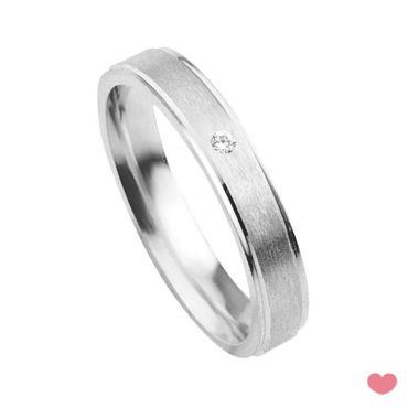 Aliança Lapidada 4mm Confort fit com Zircónia