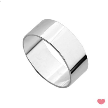 Aliança Chapa Larga Polida 8mm