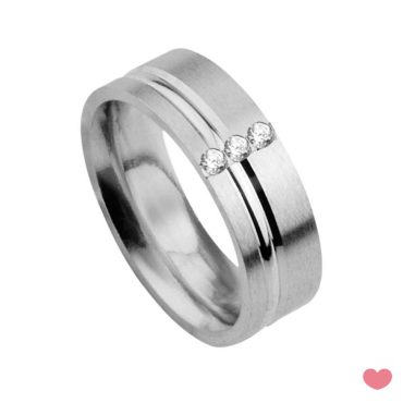 Aliança Lapidada 6mm Confort fit com Zircónias