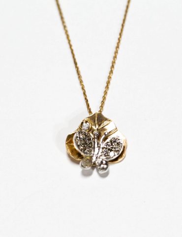 Colar de prata rose gold Borboleta