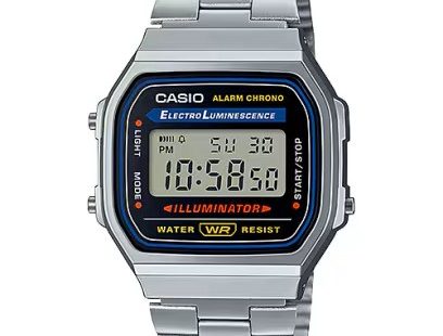 Relógio CASIO Vintage A168WA-1YES, um relógio simples em metal fácil de combinar com diferentes estilos