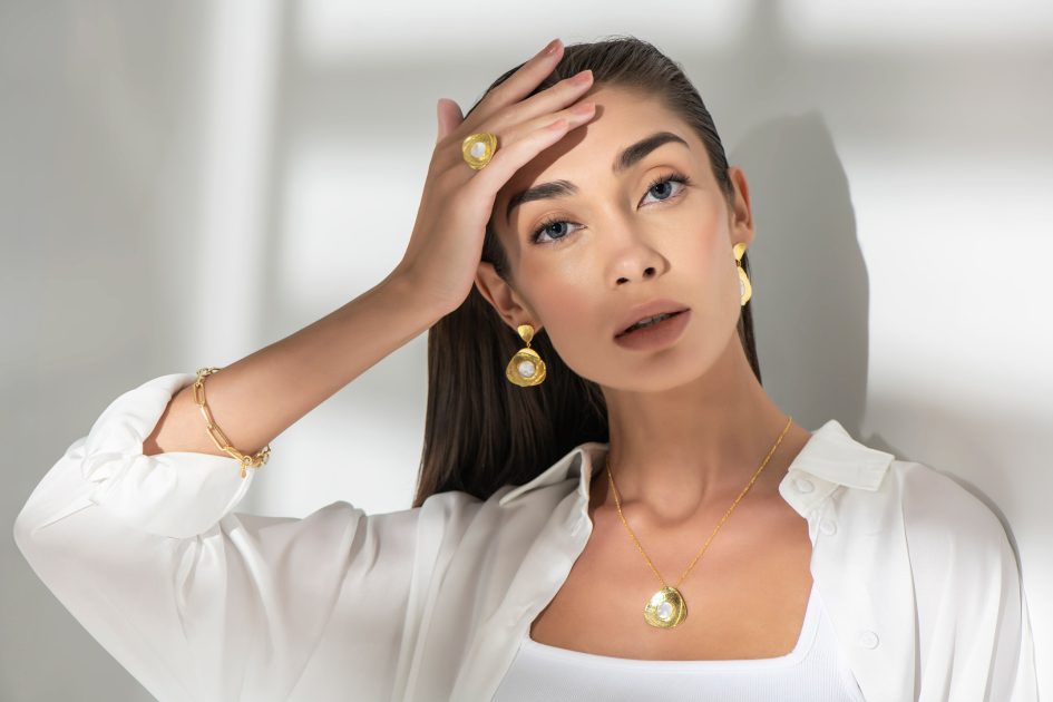 Anel prata dourada Sophisticated