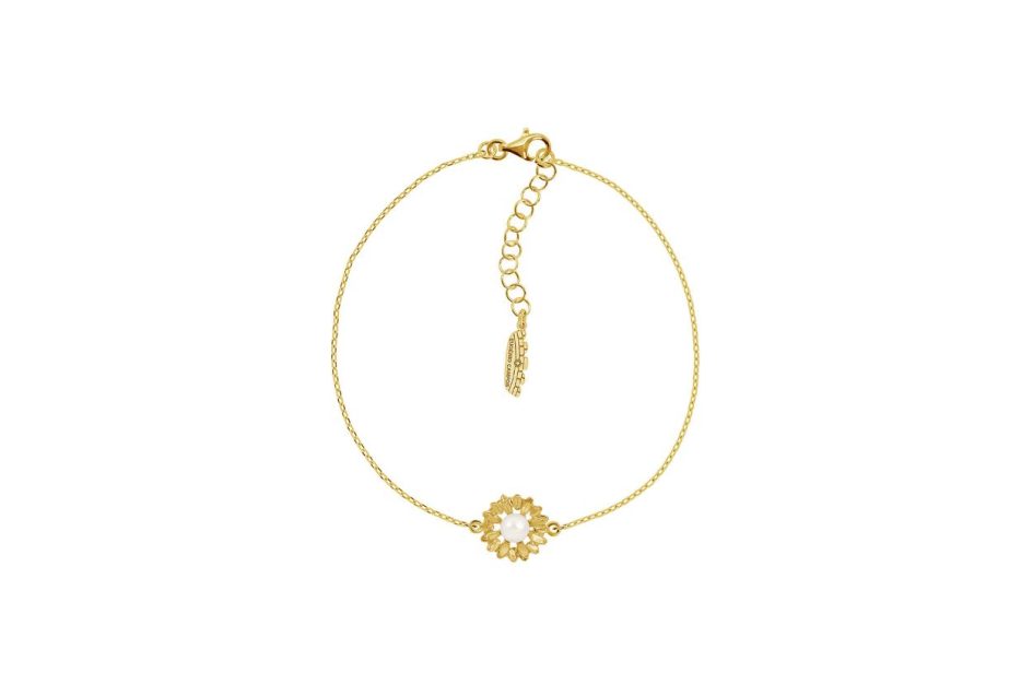 PULSEIRA ALMA III EM PRATA DOURADA COM PÉROLA