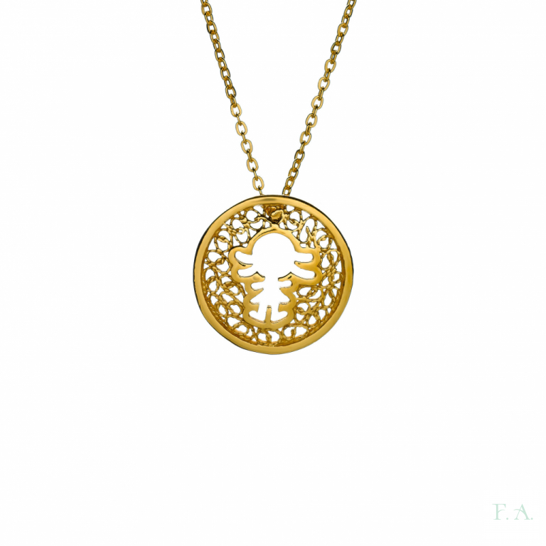 Ourivesaria Moreira - Relógios e Joias - Colar Saudade Medalha Menina 1CL-FL0265A 1CL-FL0265A