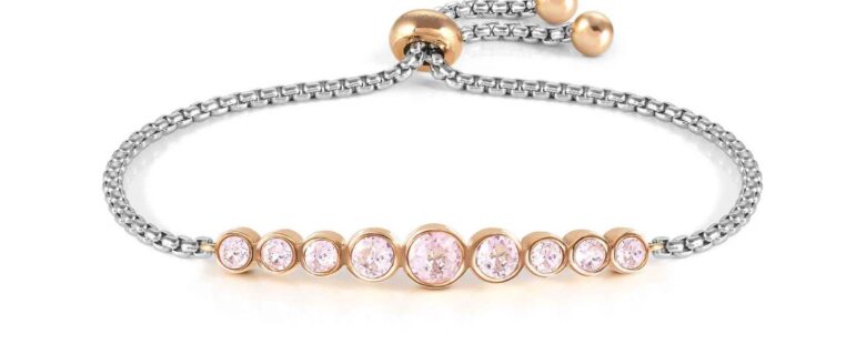 Pulseira Nomination Pedras Rosa Bicolor