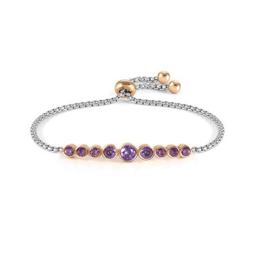 Pulseira Nomination Pedras Roxo Bicolor