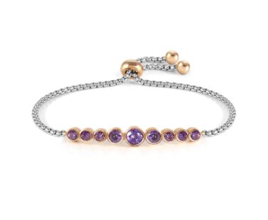 Pulseira Nomination Pedras Roxo Bicolor