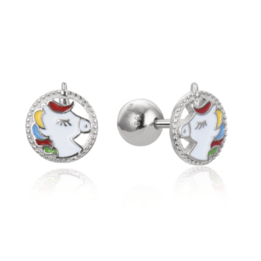 Brincos Di.Plata Unicórnio Rosca 2300108/3