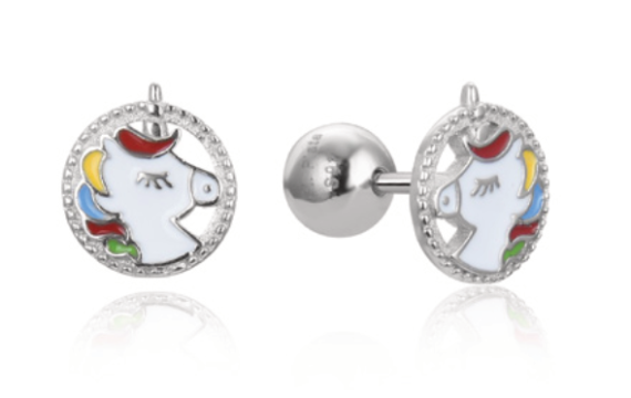 Brincos Di.Plata Unicórnio Rosca 2300108/3