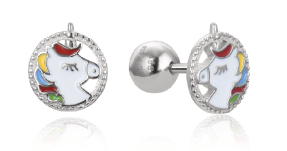 Brincos Di.Plata Unicórnio Rosca 2300108/3