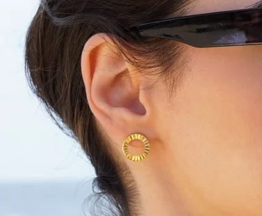 Brincos Hassu Circle Golden 7HSS010721C