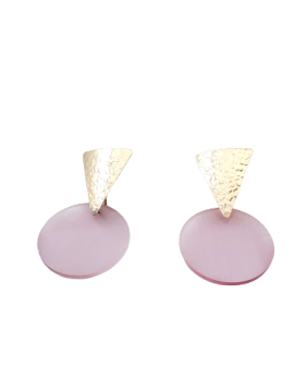 Brincos em Prata Dourada com Rosa PBRP90662/PR