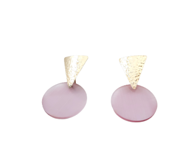 Brincos em Prata Dourada com Rosa PBRP90662/PR