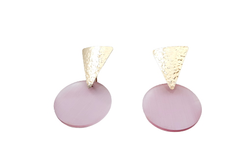 Brincos em Prata Dourada com Rosa PBRP90662/PR