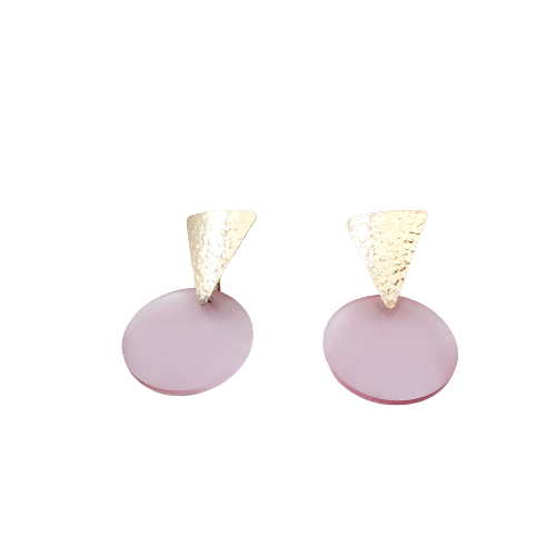 Brincos em Prata Dourada com Rosa PBRP90662/PR