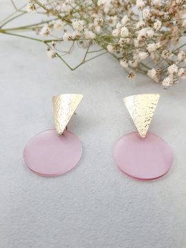 Brincos em Prata Dourada com Rosa PBRP90662/PR