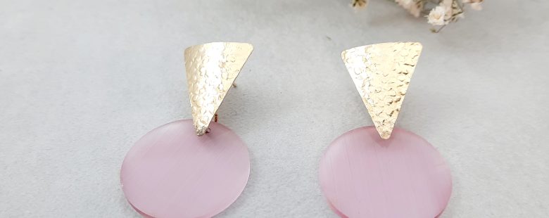 Brincos em Prata Dourada com Rosa PBRP90662/PR