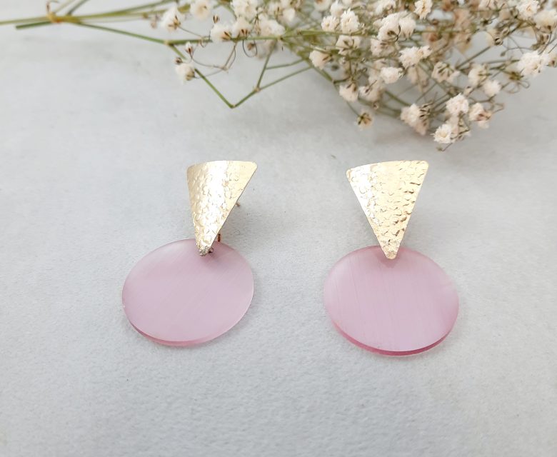 Brincos em Prata Dourada com Rosa PBRP90662/PR