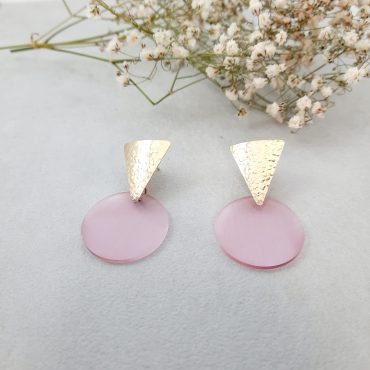 Brincos em Prata Dourada com Rosa PBRP90662/PR