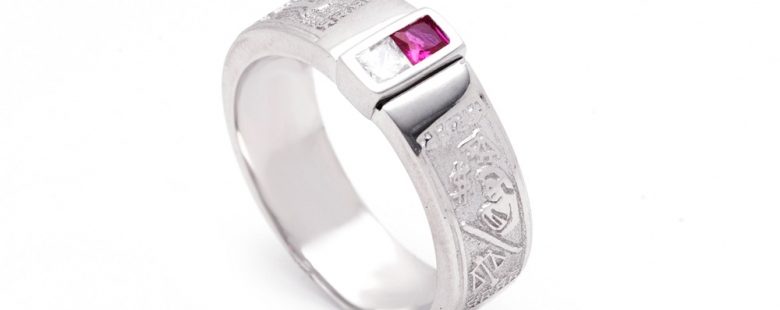 Anel de Curso com Zircónias ANF003618B