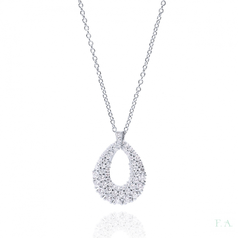Ourivesaria Moreira - Relógios e Joias - Colar com Gota com zircónias 1cm-0322202168 Colar com Gota com zircónias 1cm-0322202168
