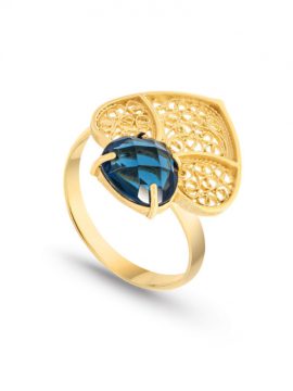 Anel Saudade Filigrana Blue Heart 1AS-111047