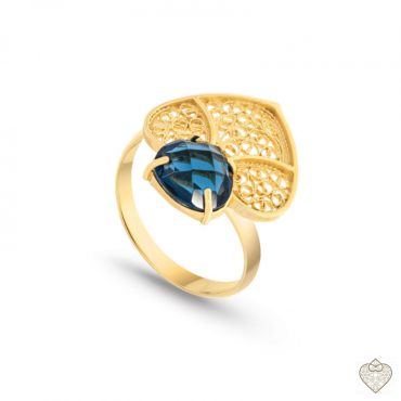 Anel Saudade Filigrana Blue Heart 1AS-111047