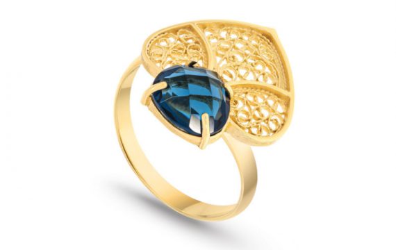 Anel Saudade Filigrana Blue Heart 1AS-111047