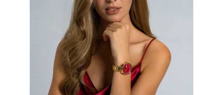 Relógio Cauny Apollon Woman Mostrador Vermelho CAP034