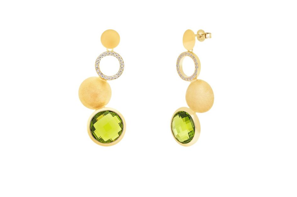 Brincos Cherie Verde em prata dourada Eugénio Campos 114.B291.D.7.00