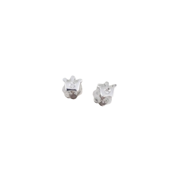 Brincos Coroa Ouro Branco 18k