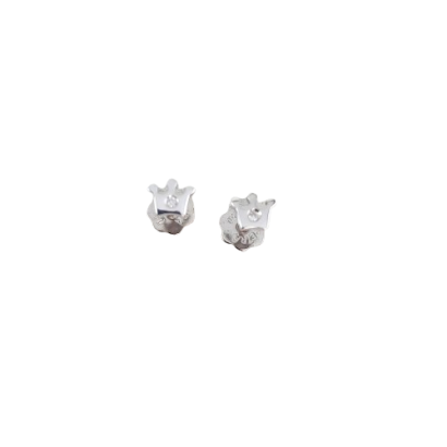 Brincos Coroa Ouro Branco 18k