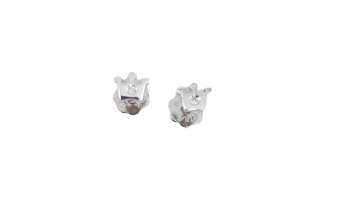 Brincos Coroa Ouro Branco 18k