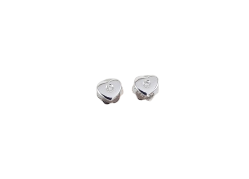 Brincos Coração Ouro Branco 18k