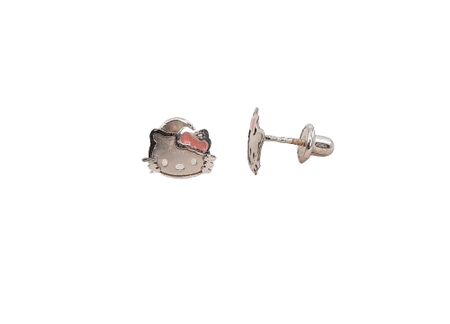 Brincos Hello Kitty Ouro Branco 19.2k