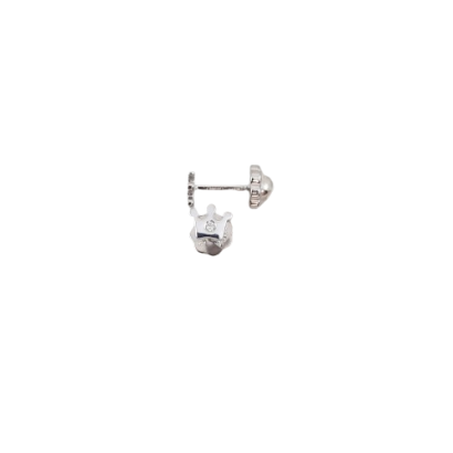 Brincos Coroa Ouro Branco 18k