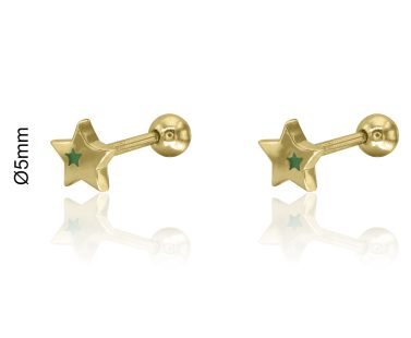 Brinco Estrela Prata Dourada Rosca KCPE1292-DO-VE