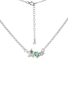 Colar Estrela com Zircónia Verde em Prata KCGA0308-RD-VE