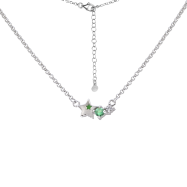 Colar Estrela com Zircónia Verde em Prata KCGA0308-RD-VE