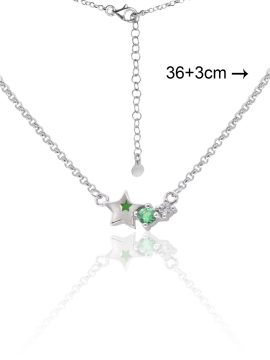 Colar Estrela com Zircónia Verde em Prata KCGA0308-RD-VE