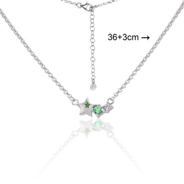 Colar Estrela com Zircónia Verde em Prata KCGA0308-RD-VE