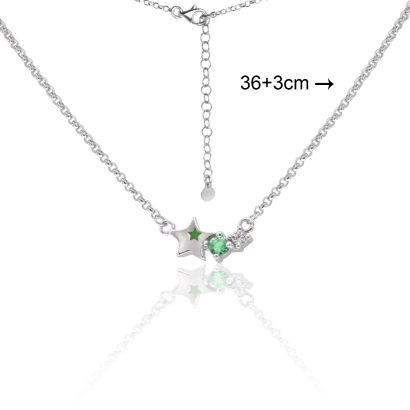 Colar Estrela com Zircónia Verde em Prata KCGA0308-RD-VE