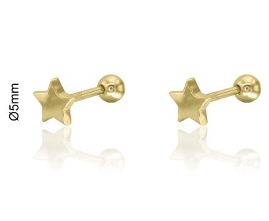 Brinco Estrela Prata Dourada Rosca KCPE1286-DO