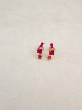 Brincos em Prata Dourada com Pedras BR0102970/LS