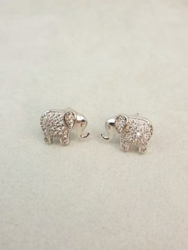 Brincos em Elefante em Prata com Zircónias 104718/EP