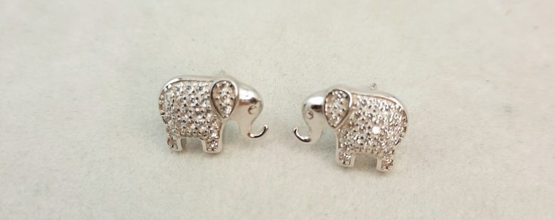 Brincos em Elefante em Prata com Zircónias 104718/EP