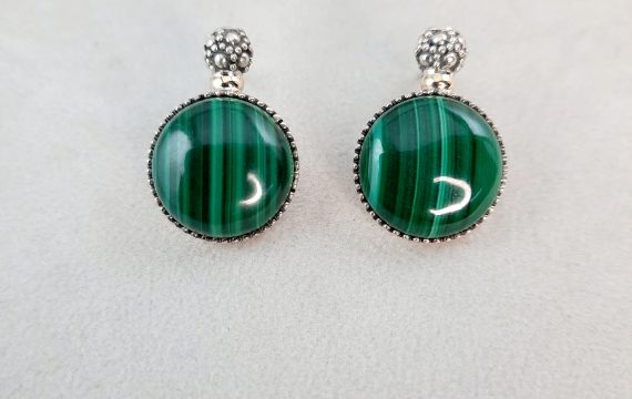 Brincos Gümüs com Malaquite BRP610M