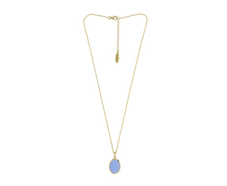 Colar Eugénio Campos Lira Celeste Prata Dourada 106.C329.D.5.00