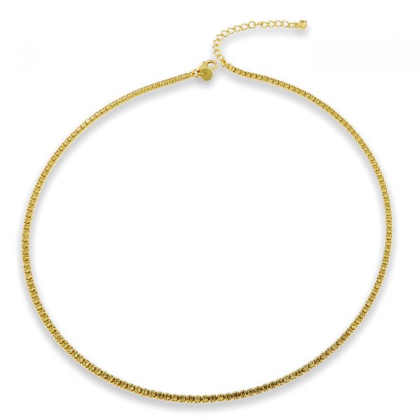 Ourivesaria Moreira - Relógios e Joias - Colar Prata Dourada com Zircónias Colar Prata Dourada com Zircónias A017565/D