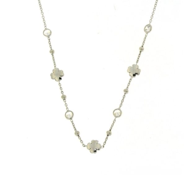 Colar em Prata Com Trevo e Zircónias A017953